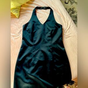 Elegant Black Halter Dress Size 8 Perfect for the Holidays